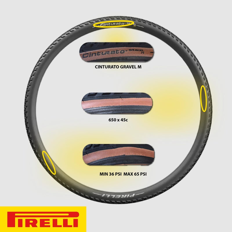 Pirelli Cinturato Gravel M Classic 45-584 (650 x 45c) Gravel Bike Tire - Gravel-Specific Design for Varied Surfaces - SpeedGRIP Compound for Superior Performance (1 Tire) - Image 2